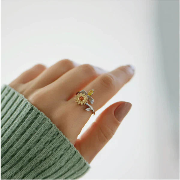 Anillo Girasol - Ajustable + Regalo + Envío Gratis