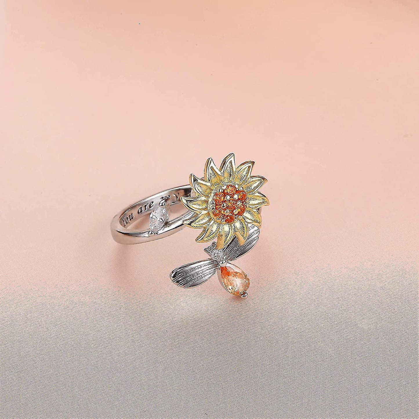 Anillo Girasol - Ajustable + Regalo + Envío Gratis