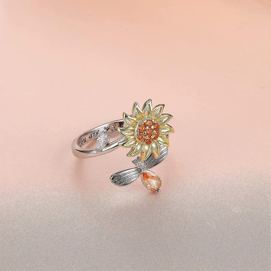 Anillo Girasol - Ajustable + Regalo + Envío Gratis