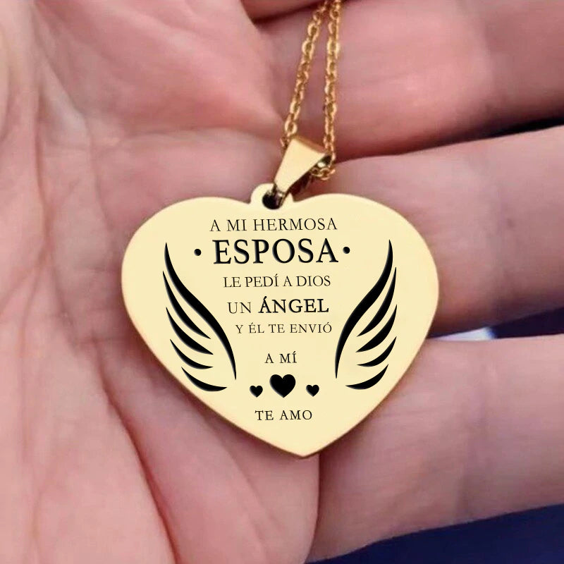 COLLAR ESPOSO A ESPOSA - LE PEDÍ UN ÁNGEL Y ÉL TE ENVIÓ A MÍ