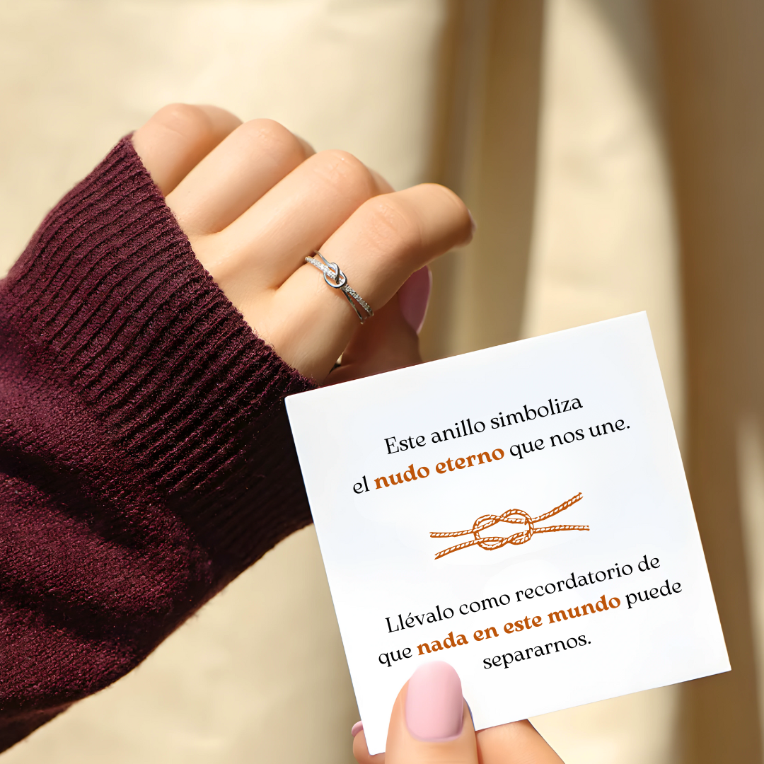 Anillo Nudo de corazón + Regalo + Envío gratis