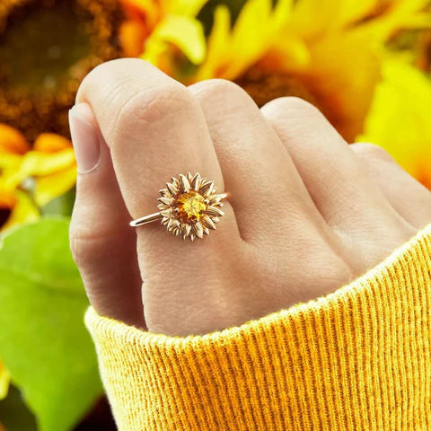 (OFERTA DEL AÑO) A MI AMOR - SÉ TU MISMA Y DISFRUTA CADA INSTANTE - ANILLO DE GIRASOL